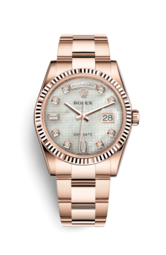 Rolex Day-Date 36 Everose Fluted / Oyster / Oxford MOP 118235f-0112