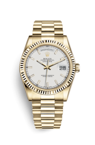 Rolex Day-Date 36 Yellow Gold Fluted / President / Ivory 118238-0061