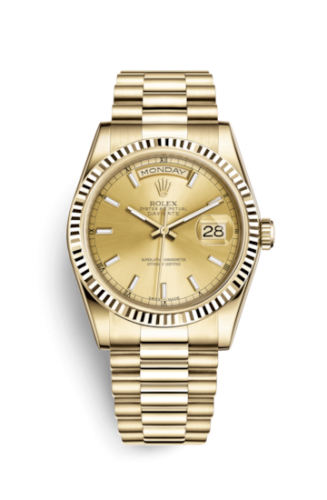 Rolex Day-Date 36 Yellow Gold Fluted / President / Champagne 118238-0103
