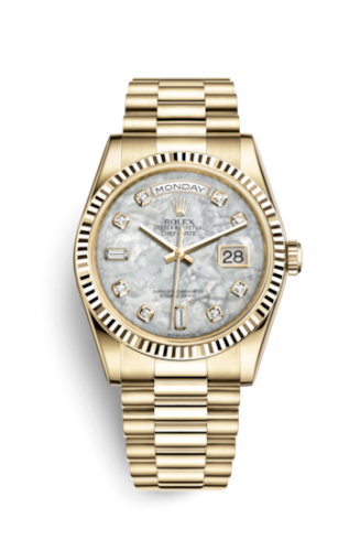 Rolex Day-Date 36 Yellow Gold Fluted / President / MOP 118238-0115