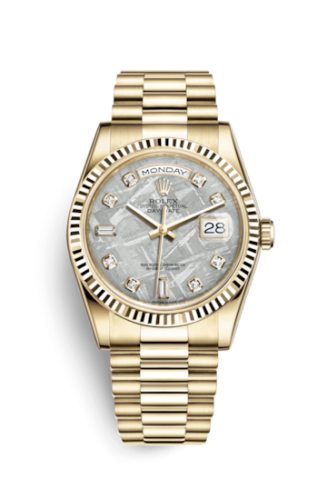 Rolex Day-Date 36 Yellow Gold Fluted / President / Meteorite 118238-0119