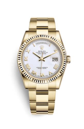 Rolex Day-Date 36 Yellow Gold / Oyster / White Roman 118238-0162