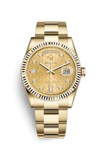 Rolex Day-Date 36 Yellow Gold Fluted / Oyster / Champagne Computer 118238-0200