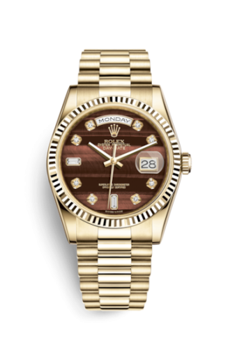 Rolex Day-Date 36 Yellow Gold Fluted / President / Bull's Eye 118238-0409