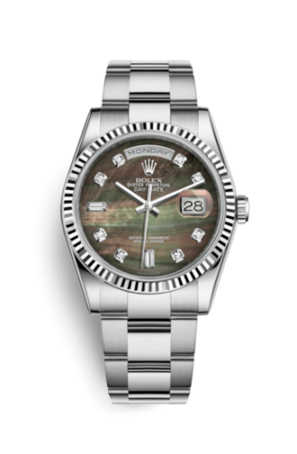 Rolex Day-Date 36 White Gold Fluted / Oyster / Black MOP 118239-0116