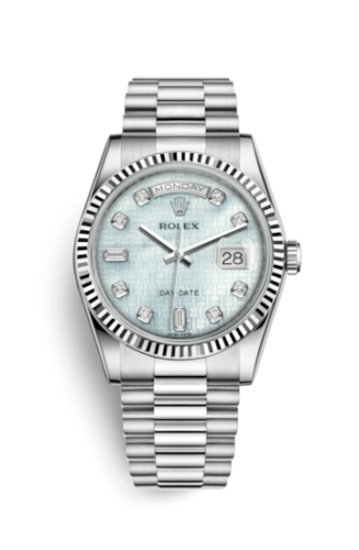 Rolex Day-Date 36 White Gold Fluted / President / Oxford MOP 118239-0277