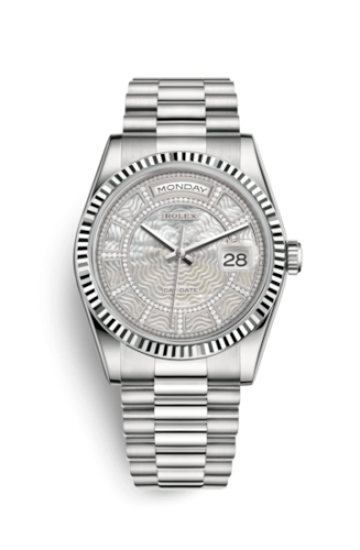 Rolex Day-Date 36 White Gold / President / MOP Carousel 118239-0278