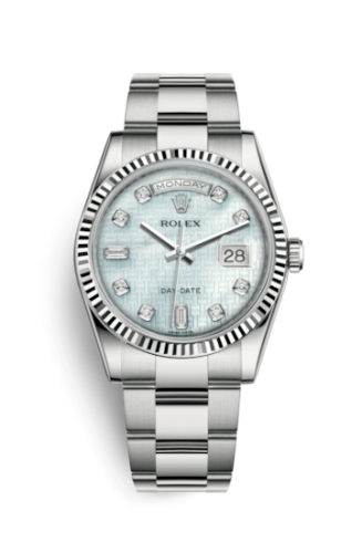 Rolex Day-Date 36 White Gold Fluted / Oyster / Oxford MOP 118239-0280