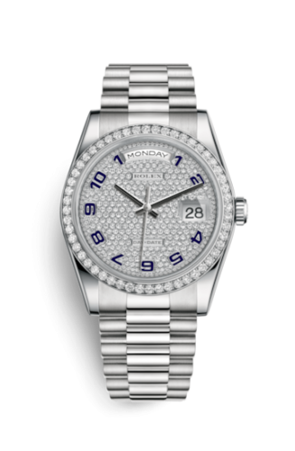 Rolex Day-Date 36 Platinum Diamonds / President / Paved 118346-0036
