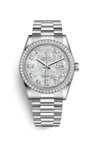 Rolex Day-Date 36 Platinum Diamonds / President / MOP 118346-0038