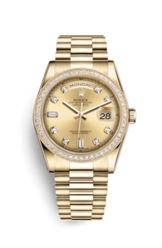 Rolex Day-Date 36 Yellow Gold Diamonds / President / Champagne Diamonds 118348-0018