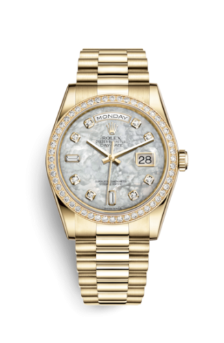 Rolex Day-Date 36 Yellow Gold Diamonds / President / MOP 118348-0027