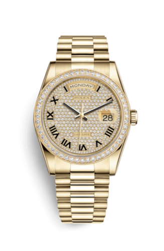Rolex Day-Date 36 Yellow Gold Diamonds / President / Paved 118348-0033