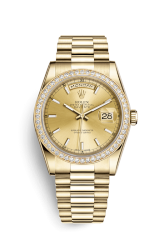 Rolex Day-Date 36 Yellow Gold Diamonds / President / Champagne 118348-0035