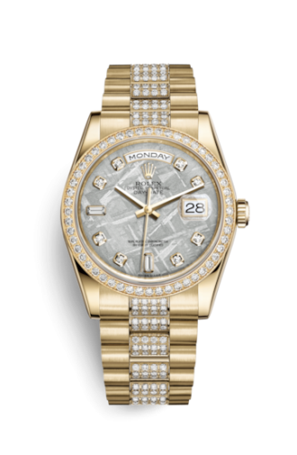 Rolex Day-Date 36 Yellow Gold Diamonds / President Diamonds / Meteorite 118348-0047