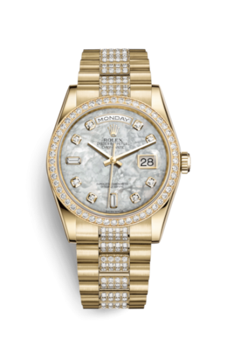 Rolex Day-Date 36 Yellow Gold Diamonds / President Diamonds / MOP 118348-0061