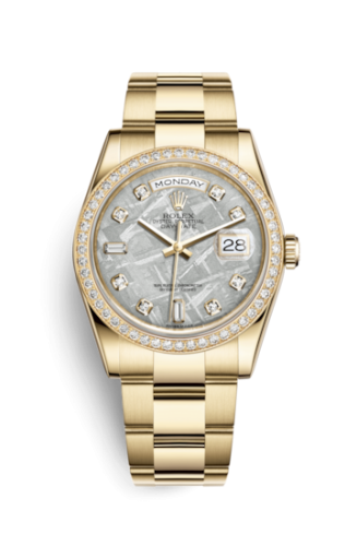 Rolex Day-Date 36 Yellow Gold Diamonds / Oyster / Meteorite 118348-0097