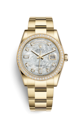 Rolex Day-Date 36 Yellow Gold Diamonds / Oyster / MOP 118348-0100