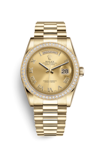 Rolex Day-Date 36 Yellow Gold Diamonds / President / Champagne Roman 118348-0147