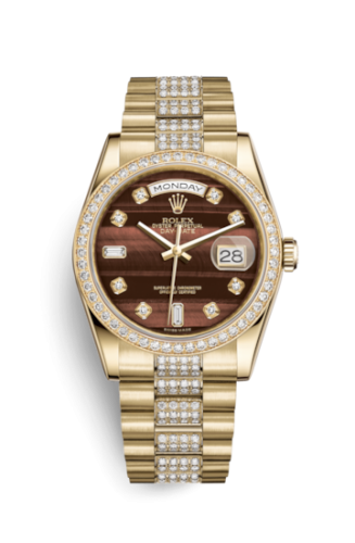 Rolex Day-Date 36 Yellow Gold Diamonds / President Diamonds / Bull's Eye 118348-0155