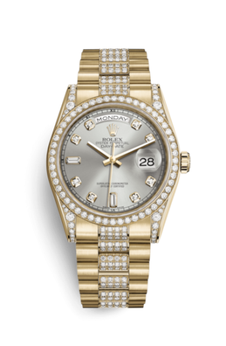 Rolex Day-Date 36 Yellow Gold Diamonds / President Diamonds / Silver Diamond 118388-0008