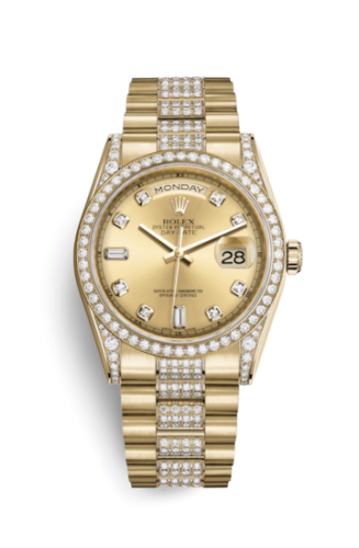 Rolex Day-Date 36 Yellow Gold Diamonds / President / Champagne Diamond 118388-0013