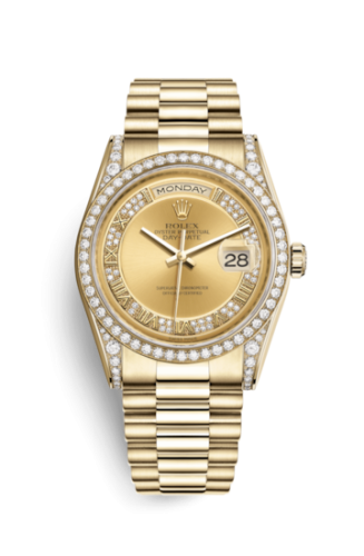 Rolex Day-Date 36 Yellow Gold Diamonds / President / Champagne Diamond 118388-0015
