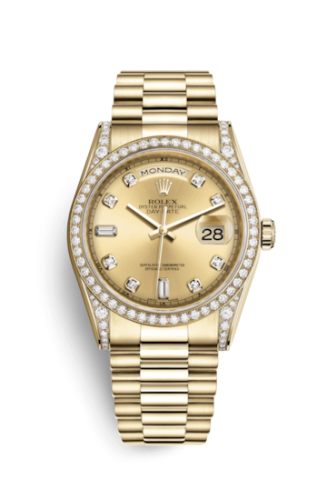 Rolex Day-Date 36 Yellow Gold Diamonds / President / Champagne Diamond 118388-0019