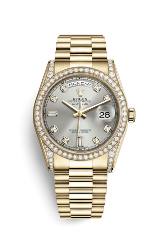 Rolex Day-Date 36 Yellow Gold Diamonds / President / Silver Diamond 118388-0022