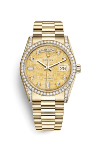 Rolex Day-Date 36 Yellow Gold Diamonds / President / Champagne MOP Computer 118388-0038