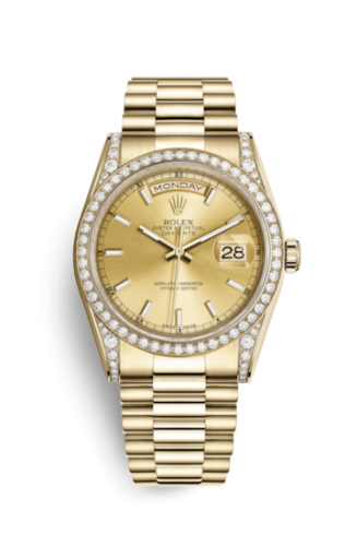 Rolex Day-Date 36 Yellow Gold Diamonds / President / Champagne Diamond 118388-0046