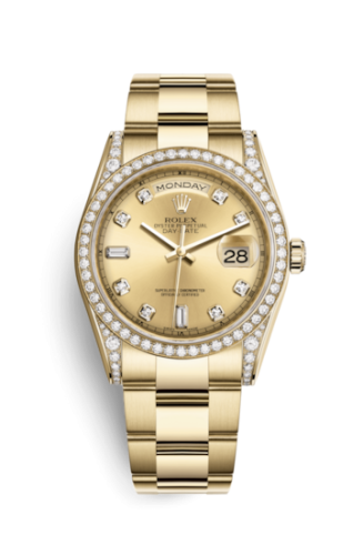 Rolex Day-Date 36 Yellow Gold Diamonds / Oyster / Champagne Diamonds 118388-0126