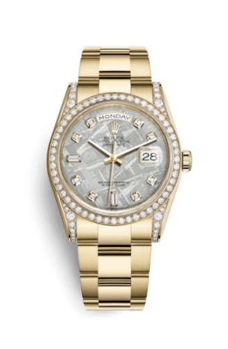 Rolex Day-Date 36 Yellow Gold Diamonds / Oyster / Meteorite 118388-0127
