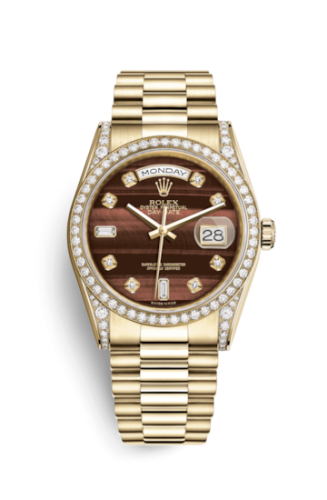 Rolex Day-Date 36 Yellow Gold Diamonds / President / Bull's Eye 118388-0129