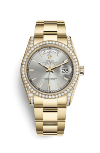 Rolex Day-Date 36 Yellow Gold Diamonds / Oyster / Silver Diamond 118388-0185