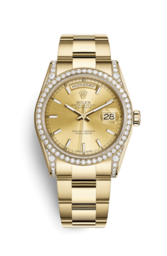 Rolex Day-Date 36 Yellow Gold Diamonds / Oyster / Champagne 118388-0188