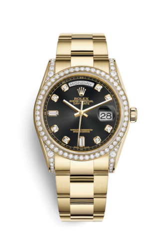 Rolex Day-Date 36 Yellow Gold Diamonds / Oyster / Black Diamonds Rubies 118388-0191