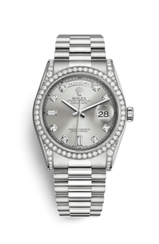 Rolex Day-Date 36 White Gold Diamonds / President / Silver Diamond 118389-0008