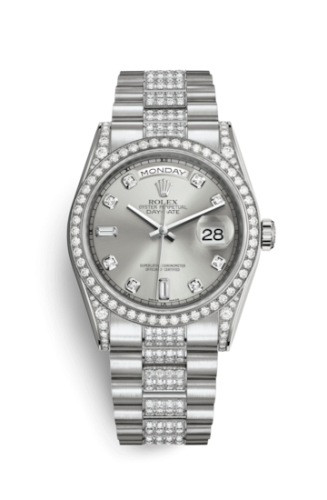 Rolex Day-Date 36 White Gold Diamonds / President Diamond / Silver Diamond 118389-0029