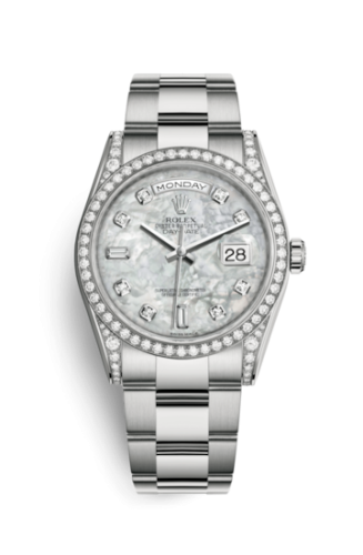 Rolex Day-Date 36 White Gold Diamonds / Oyster / MOP 118389-0069
