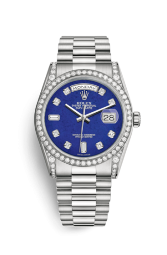 Rolex Day-Date 36 White Gold Diamonds / President / Lapis Diamonds 118389-0083