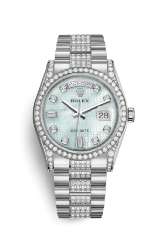 Rolex Day-Date 36 White Gold Diamond / President Diamonds / Oxford MOP 118389-0094
