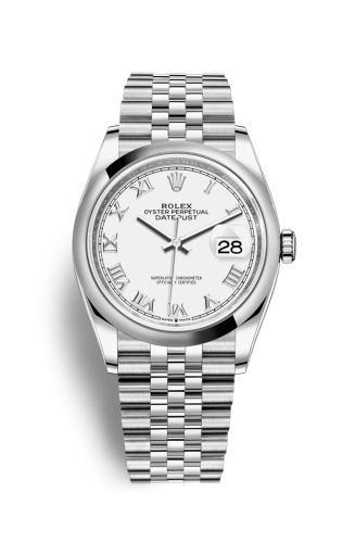 Rolex Datejust 36 Stainless Steel / Domed / White Roman / Jubilee 126200-0007