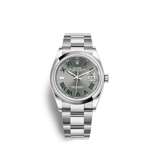 Rolex Datejust 36 Stainless Steel / Domed / Slate - Roman / Oyster 126200-0018