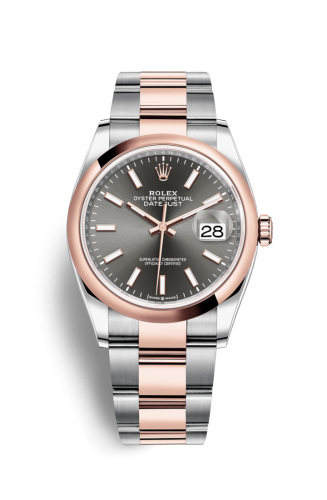 Rolex Datejust 36 Stainless Steel / Everose / Smooth / Slate / Oyster 126201-0014