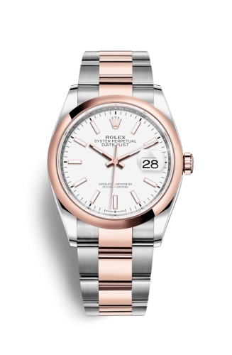 Rolex Datejust 36 Stainless Steel / Everose / Smooth / White / Oyster 126201-0018
