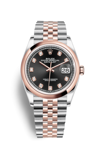 Rolex Datejust 36 Stainless Steel / Everose / Smooth / Black Diamond / Jubilee 126201-0019