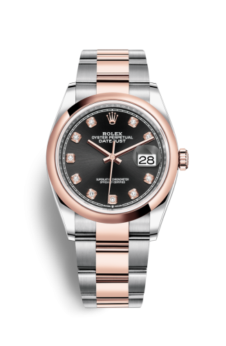 Rolex Datejust 36 Stainless Steel / Everose / Smooth / Black Diamond / Oyster 126201-0020