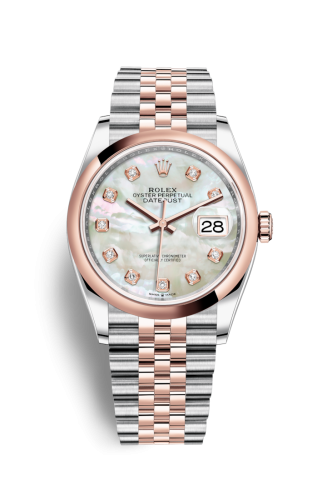 Rolex Datejust 36 Stainless Steel / Everose / Smooth / MOP Diamond / Jubilee 126201-0021