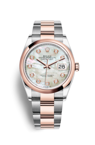 Rolex Datejust 36 Stainless Steel / Everose / Smooth / MOP Diamond / Oyster 126201-0022